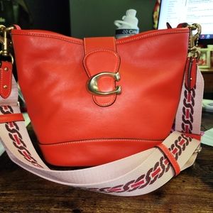 Coach Tali Bucket Orange Red